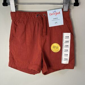 Cat&Jack Toddler Cotton Blend Shorts, Burnt Red, Size 18M‎